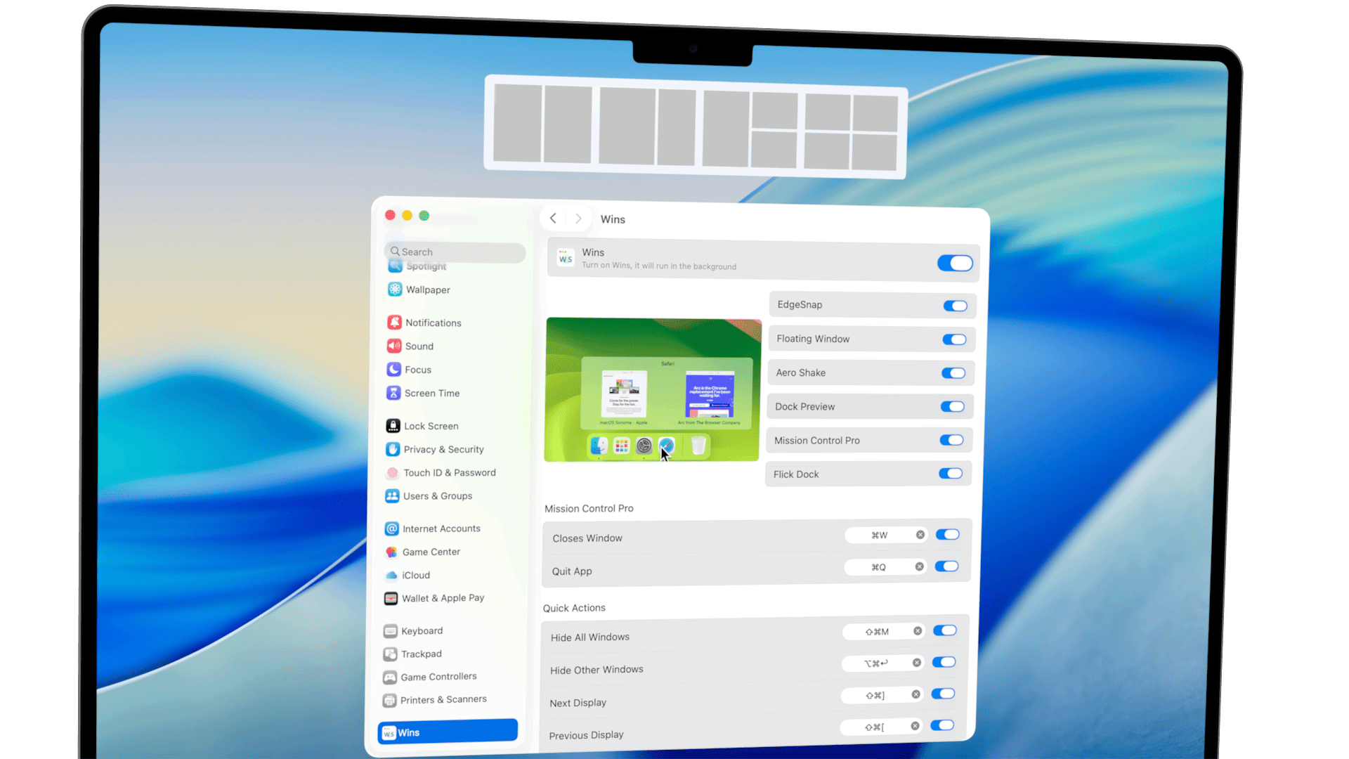 Vista previa de la app Wins